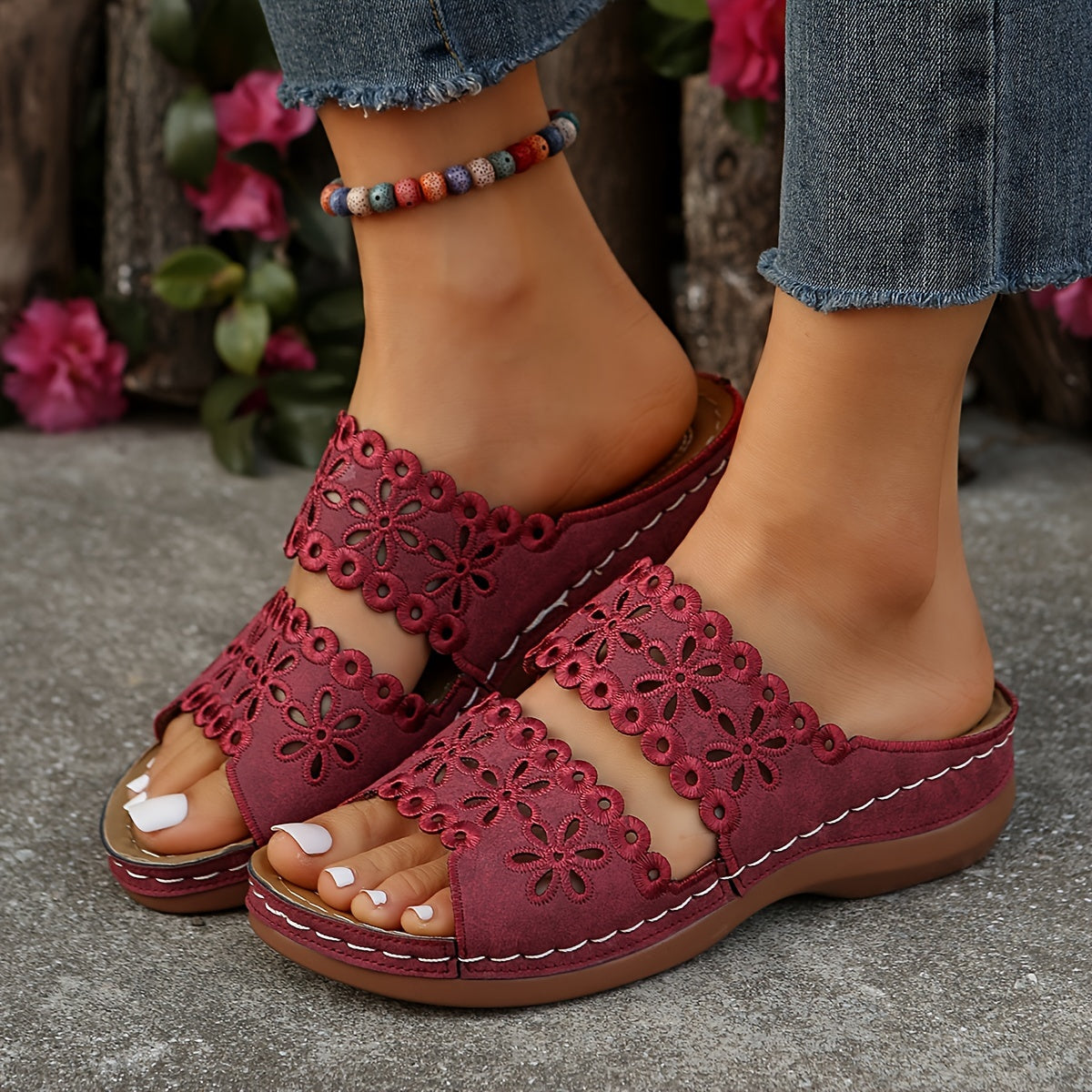 Sandale Aero Flora à talon Confort